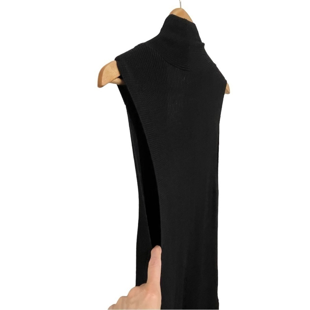 Aritzia Long-line Woven Black Open Front Sweater, M - Picture 10 of 16